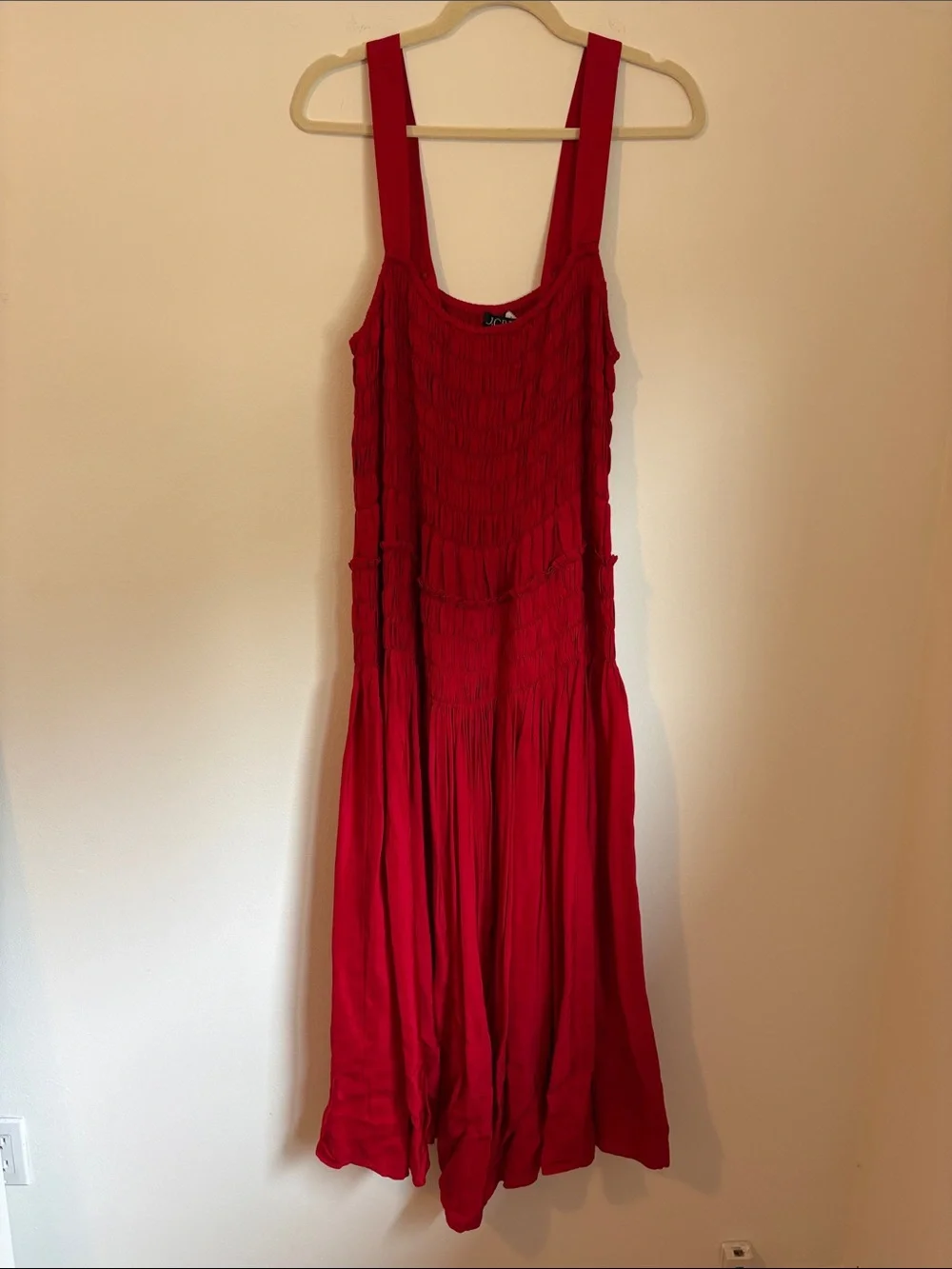 J. Crew Red Maxi Smocked Sundress - Picture 3 of 9
